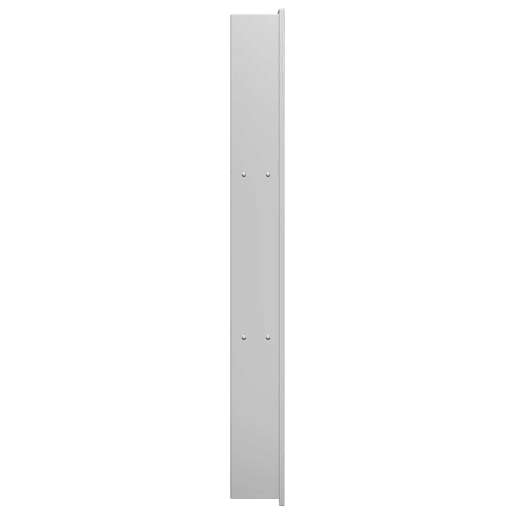 Regał wnękowy pod prysznic, srebrny, 90 x 20 x 9,5 cm, malowana stal nierdzewna, odporny na działanie wody, na przybory prysznicowe, szampon, odżywkę, żel pod prysznic