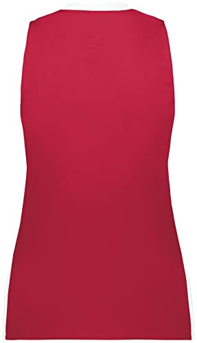 Augusta Sportswear Camiseta feminina feminina de basquete, Escarlate/Branco, XGG