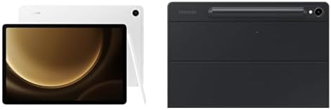 SAMSUNG Galaxy Tab S9 FE Wi-Fi 10.9” 128GB Android Tablet + Galaxy Tab S9 FE Book Cover Keyboard (Black), Powerful Processor, S Pen, 8MP Camera, Lightweight Design, US Version, 2023, Silver