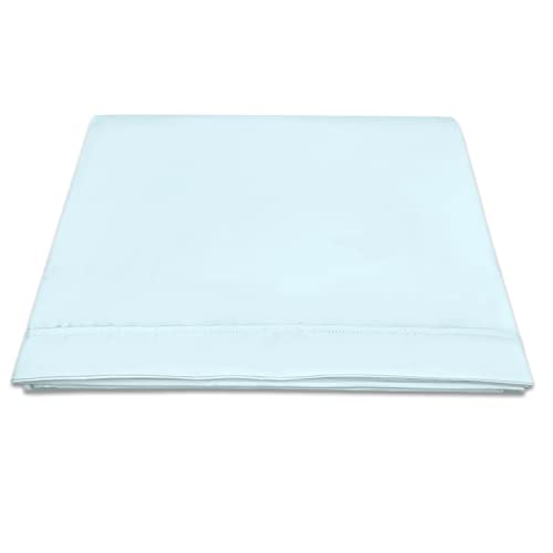 Pizuna 100% Cotton Super King Flat Sheet Baby Blue, 400 Thread Count Long Staple Cotton Flat Sheet Super King 300x280 cm