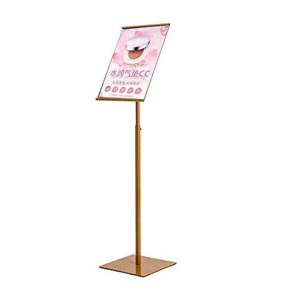 A3 Poster Vloer Display Stands Houder, Verstelbare Teken Houder Stand, Verticale En Horizontale Weergave Teken Weergegeven, Vierkante Basis Voor Kerk School Kantoor goud