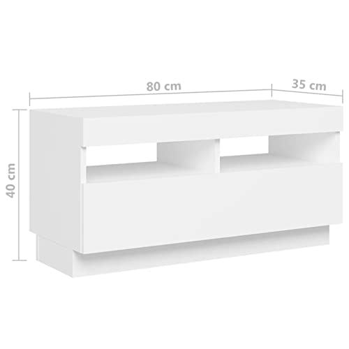 Homgoday Mueble para TV Moderno con Iluminación LED RGB para TV con Luces Ambientales para Sala de Estar y Dormitorio Blanco 260x35x40 cm - imagen 3