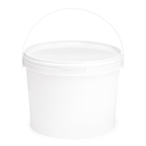 Cubo Garronda con Tapa de 3 litros para el Almacenamiento de Productos alimenticios y químicos Blanco 1 Pieza GD-0113