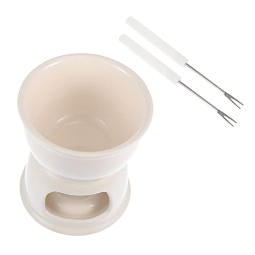 FUNOMOCYA Portable Chocolate Melting Pot Ceramic Fondue Heater for Cheese Efficient Heating Support