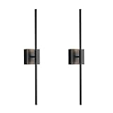 Wall Sconces Sets of Two,Modern Matte Black Sconces Wall Lighting,Hardwired Metal Contemporary Bathr