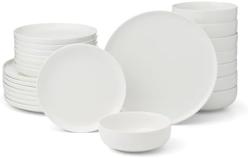 Oneida 899205 24 Seven White 24-Piece Dinnerware Set, Service for...