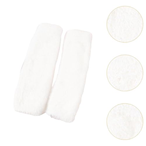 Winter Warm Fingerless Gloves Half Finger Gloves for Cycling Sports Cold Weather (2 Pack)- White2