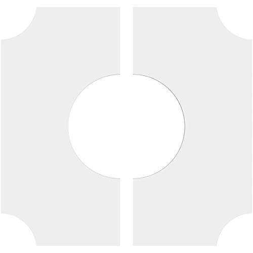 Image of Ekena Millwork CMP14LE2-06000 Locke Architectural Grade PVC Contemporary, Two Piece Urethane Ceiling Medallions 14 inchOD x 6 inchID x 8 1 /4 inchC x 1 inchP