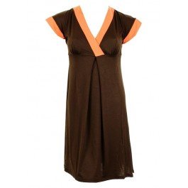 Robe de plage imprimé marron orange Melie Madeleine Matilde taille 36 au style unique