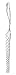 Hubbell Wiring Systems 02401043 Kellems Stainless Steel Standard Duty Support Grip, Offset Eye, Closed Mesh, Single Weave, 1500 lbs Breaking Strength, 1.50"-1.74" Cable Diameter