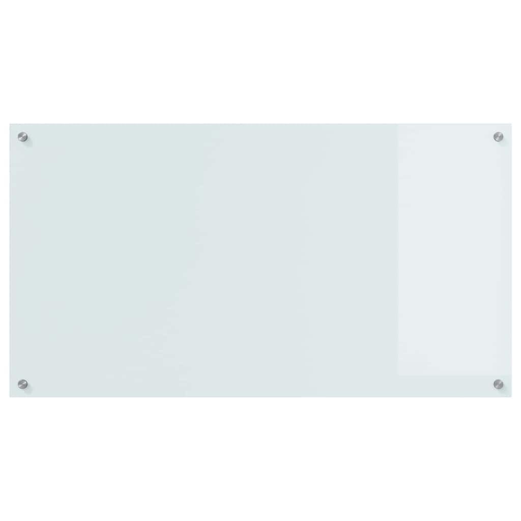Crédence de Cuisine Lot de 2 Blanc 110x60 cm Verre Trempé pour Mur