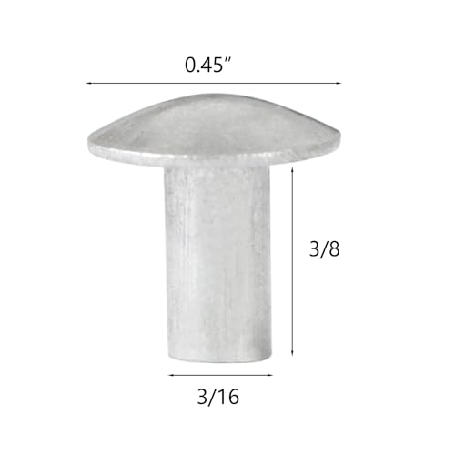 Baudelun MD316100 3/16 Inch Diameter X 3/8 Inch Length Brazier Head Solid Aluminum Rivets thumb #1