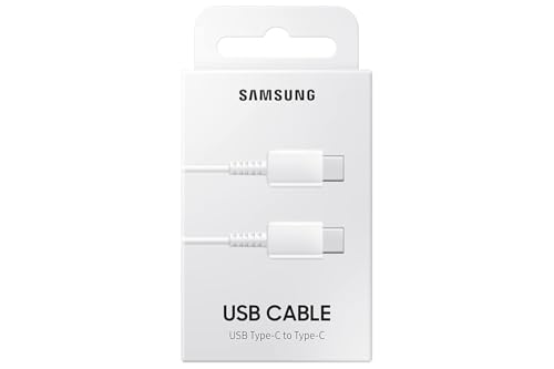 Image of Original Travel Fast Type C to C 1M Fast Charging Cable for All Samsung Galaxy Smart Phones and Other USB C Devices - White