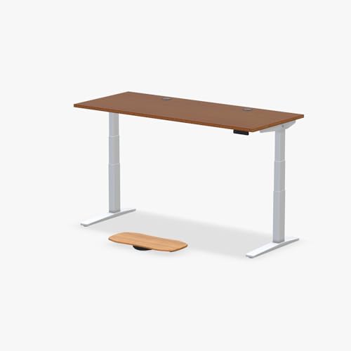 Image of UPLIFT DESK Dark Bamboo (72 x 30 inch) Standing Desk 2-Leg V3 Adjustable Stand Up C-Frame (White), Advanced Keypad, Wire Grommets, Wire Tray, Rocker Board