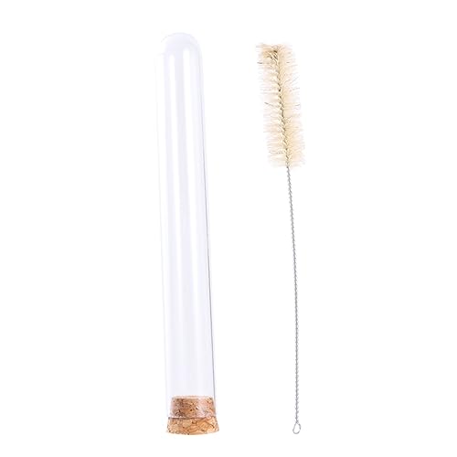 CIYODO 12 Pcs 20 Test Tubes with Caps Test Tube with Stopper Container with Lid Containers with Lids Plant Propagation Tubes Scientific Lab Tubes Laboratory Tube Case Wooden