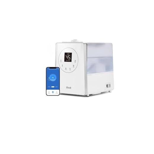 LEVOIT Top-Fill Humidificador 6L para Bebés, Niebla Fría&Caliente con Aromaterapia a 36H y 40-70m², Modo de Sueño Silencioso 25dB, Smart Control Compatible con Alexa y APP, Temporizador, Blanco