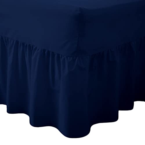 Dessus de lit uni en polycoton facile d'entretien, confortable, dans toutes les tailles et 19 couleurs, Comfy Nights, 50 % coton, 50 % polyester, bleu marine, Super king Cover