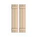Ekena Millwork 11"W x 40"H Rustic Two Board Joined Board-n-Batten Smooth Faux Wood Shutters (Per Pair), Primed Tan