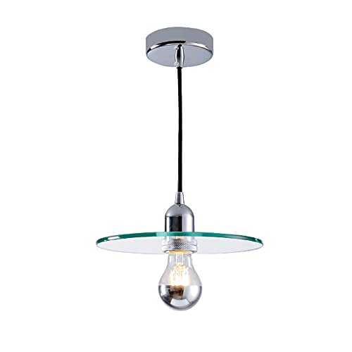 Suspension réglable en hauteur avec accents en métal et verre clair pour plafond