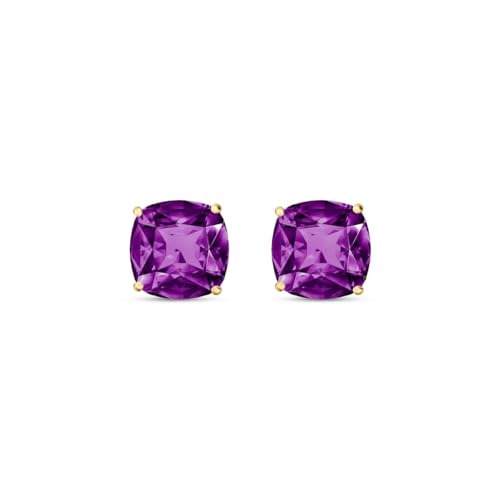 7,2 Karat 14 K massivem Gold echtem Amethyst violett French Clip Ohrringe