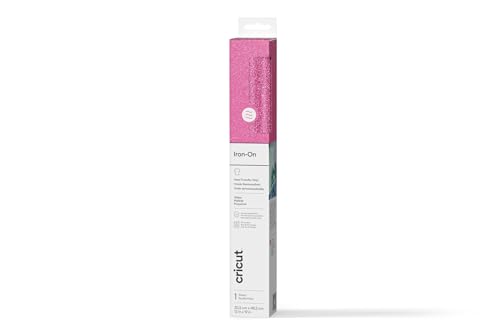 Cricut HTV Heat Transfer Vinyl, Glitter Fluorescent Pink, 30.5cm x 48.2cm, Iron-on Heat Transfer Vinyl Roll (HTV), for All Cutting Machines