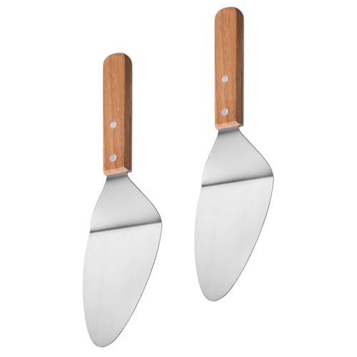 AUTSUPPL Espátula para de 2 Unidades Mango de Madera de Acero Inoxidable y Conveniente, Adecuado para Pizzerías y Restaurantes de Comida Rápida