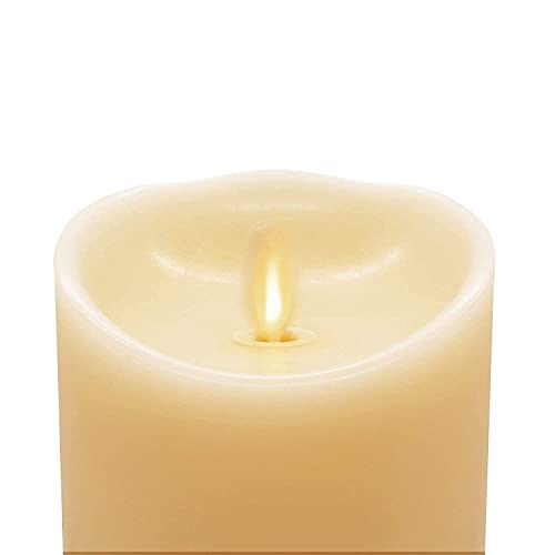 Matchless Candle Co. Flameless Pillar Candle (7-Inch, Ivory White); Moving Flame Led Battery-Operated Vanilla Scented Cand #TOP1