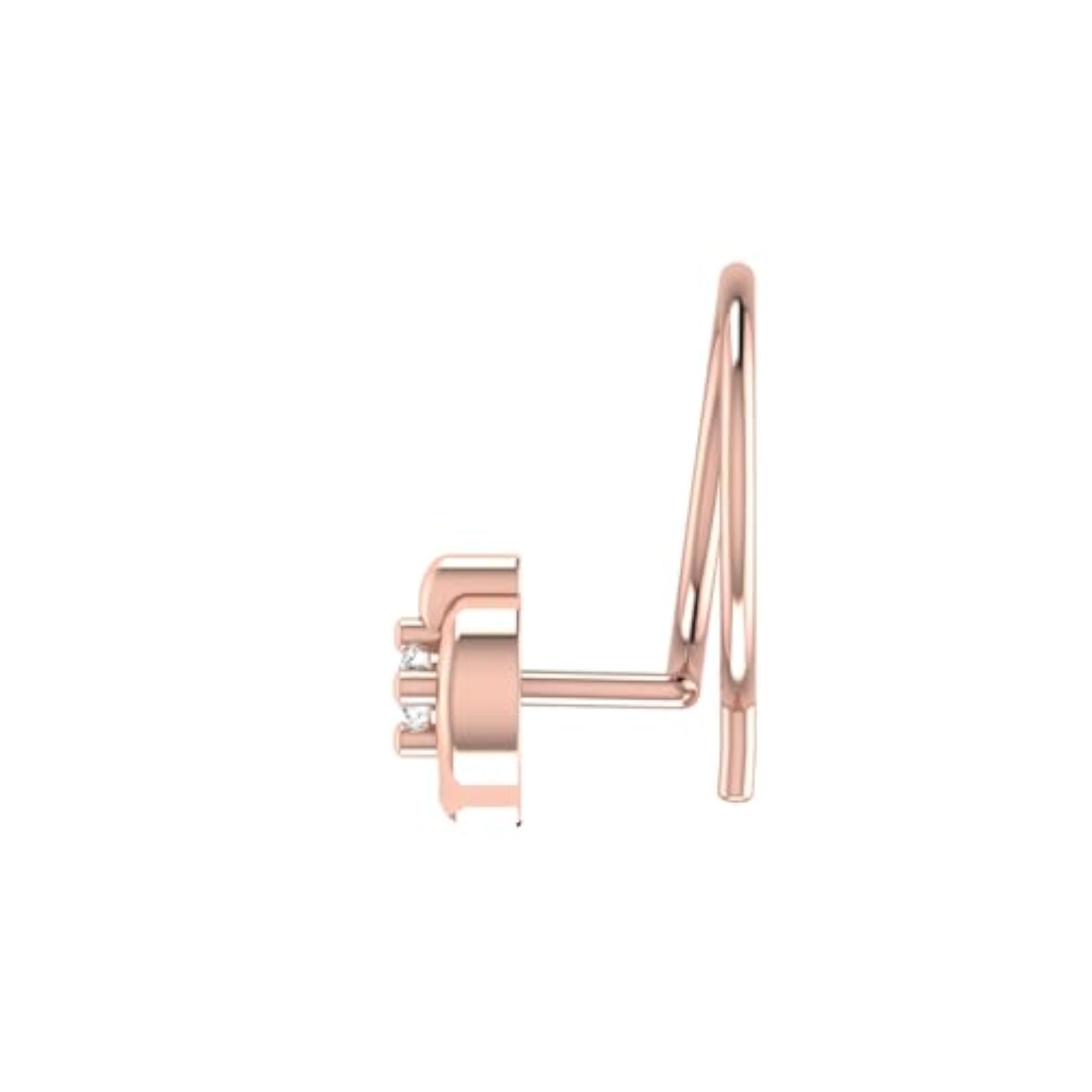 Women's 18K Rose Gold & Certified Diamond Nosering, Elegant