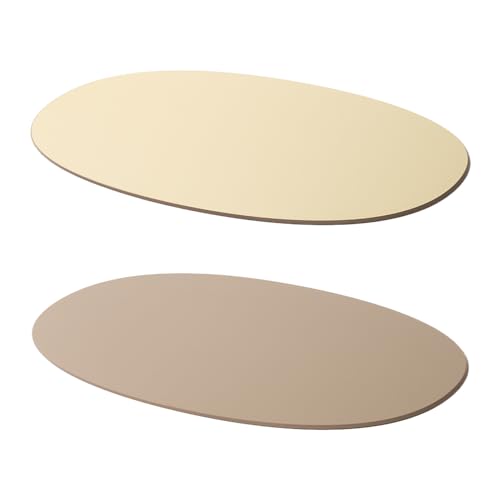 tak(タック) DINING TRAY ダイニングトレー トレイ ノンスリップ加工 滑り止め加工 マット ランチョンマット (ライトイエロー/ベージュ, oval(楕円形))