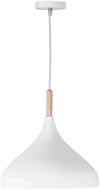 Lámpara Colgante Baviera de Metal y Madera - Altura Ajustable BLANCO - BEL AIR HOME