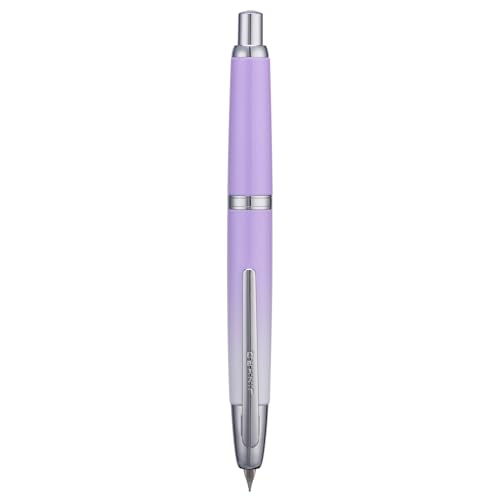 Image of Jinhao 10 Press Fountain Pen with Box, Gradient Light Purple Retractable Medium Nib with Ink Converter Set (Silver Clip)