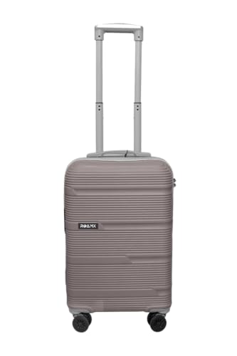 Image of ABS Hard Suitcase 55 cm Cabin Luggage, Trolley Bag with Smooth 8 Wheel System Combination Lock and Strong Zipper | Carry On Travel Case for Air, Road and Weekend Trips | Grey