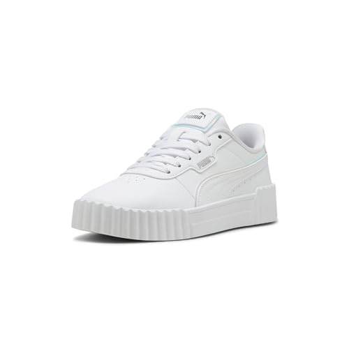 PUMA Carina Shoes Sneaker, White-White-Gray Violet, 4.5 US Unisex Big Kid