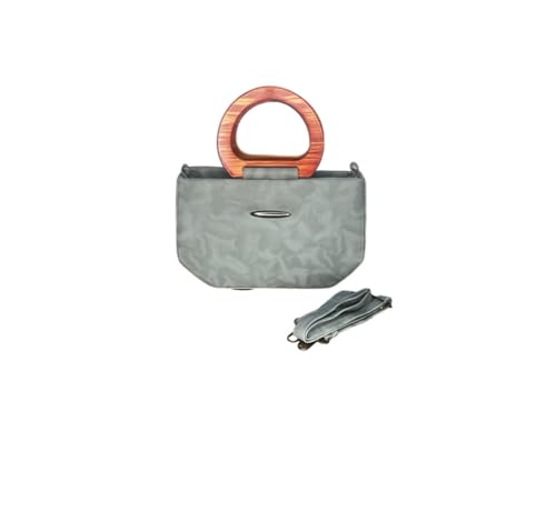Image of Faux Leather Bag with Stylish wooden Handles - satchel bag /sling bag /Fashionable Designer Purse for Work, Shopping, and Casual Outings for girls and women