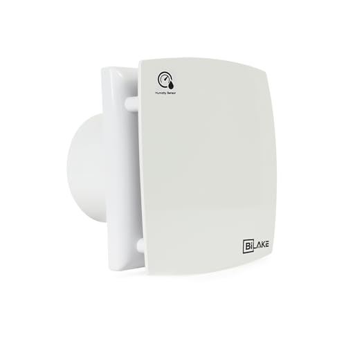 Bilake Extractor de baño silencioso con Temporizador e higrómetro 100mm 12W