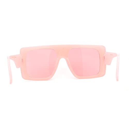 Oversized Curved Top Mob Racer Thick Plastic Sunglasses4