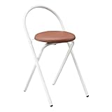 Xalteafe Taburete Plegable con Respaldo,Silla Alta Plegable,Taburete De Bar Plegable con Estructura De Metal,Plegable Taburete De Bar Acolchado Redondos,FáCil Almacenar,para Cocina,Tienda