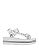 Guess Women's Avin Sandal, White/Black Logo 137, 9
