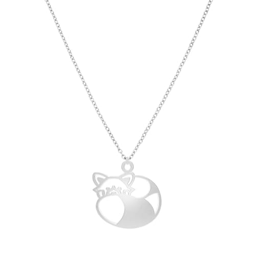 Collier panda roux animal totem Fauna en étain pour exprimer votre douceur