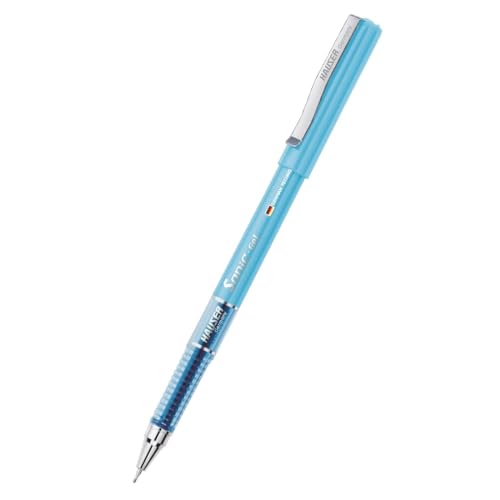 Hauser Sonic 0.55mm Gel Pen Blister Pack | Attractive Foiled Body | Stylish Metal Clip | Refillable & Waterproof Gel Ink | German Technology For Smooth & Effortless Writing | Blue Ink, Set of 10 Pens