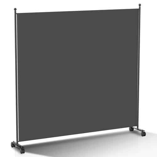 Fogmiea Paravientos con ruedas, divisor de habitación, 187x181cm ajustable protección visual stellwand protección contra el viento, separador de espacios para jardín, muebles de baño, oficinas
