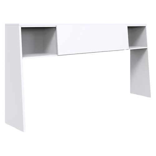 Lomadox Jugendzimmer-Bettüberbau 209 cm breit in weiß, mit 2 Fächern, 1...