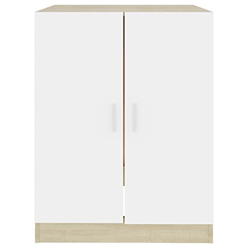vidaXL-Armario-de-Lavadora-Cuarto-de-Bano-Aseo-Inodoro-Secadora-Estanteria-Muebles-Mobiliario-Colada-Almacenaje-Blanco-Roble-Sonoma-71x715x915-cm