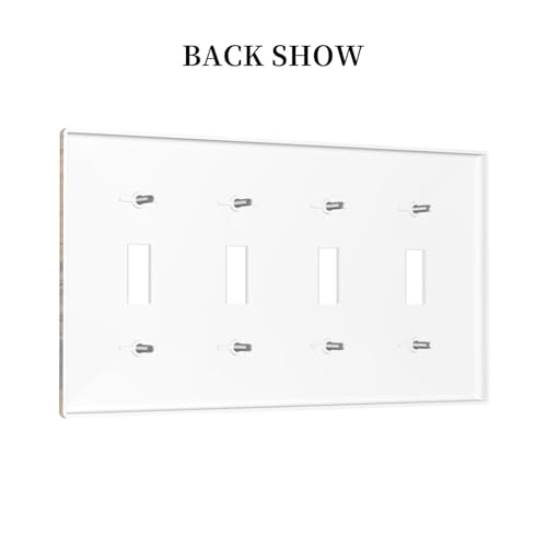 Decorative 4 Gang Quad Toggle Light Switch Cover Retro Forest Pine Tree Jungle Woodland Woods Brown Wood Lodge Wooden Style Electrical Four Device Decorator Wall Plate Standard Size Outlet Covers by JIEXUTE - Used condition - Image 4