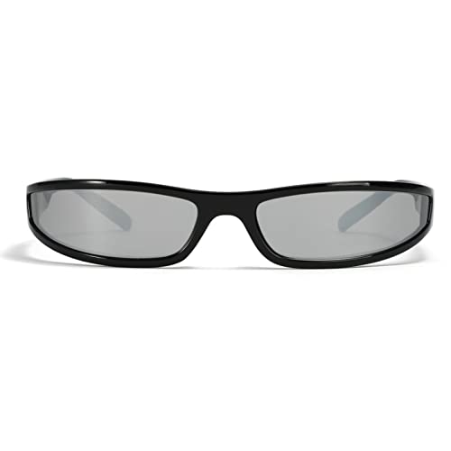 Image of Small Square Sunglasses for Women,Cute Fashion Wrap Around Sunglasses,Trendy Y2k Sunglasses Vintage Narrow Shades