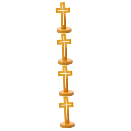 Adorno religioso rústico de madera PRETYZOOM tallado con soporte magnético de mesa