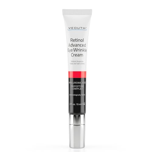 YEOUTH Retinol Eye Cream Anti Aging, Firming Under Eye Cream for Puffiness and Bags Under Eyes for Wrinkles and Dark Circles with Hyaluronic Acid and Tripeptides 15ml