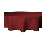 Tischdecke Leinenoptik, 160 cm rund Bordeaux Tischwäsche Wasser- und fleckenabweisende Tischtücher Indoor Outdoor Tischtuch für Esszimmer, Wohnzimmer, Garten, Terrasse und Wintergarten