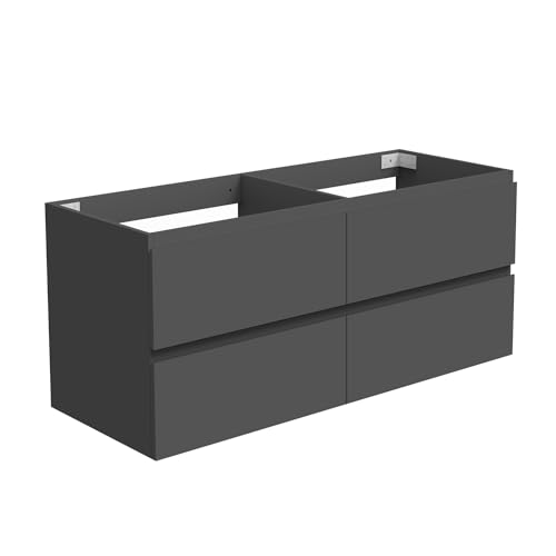 Aica Sanitär Waschbeckenunterschrank 120cm Unterschrank Badschrank Waschtischunterschrank Dunkelgrau