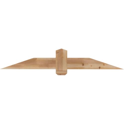 Ekena Millwork 60"W x 10"H x 3 1/2"D x 5 1/2"F, 4/12 Pitch, Eugene Smooth Timber Gable Bracket, Western Red Cedar